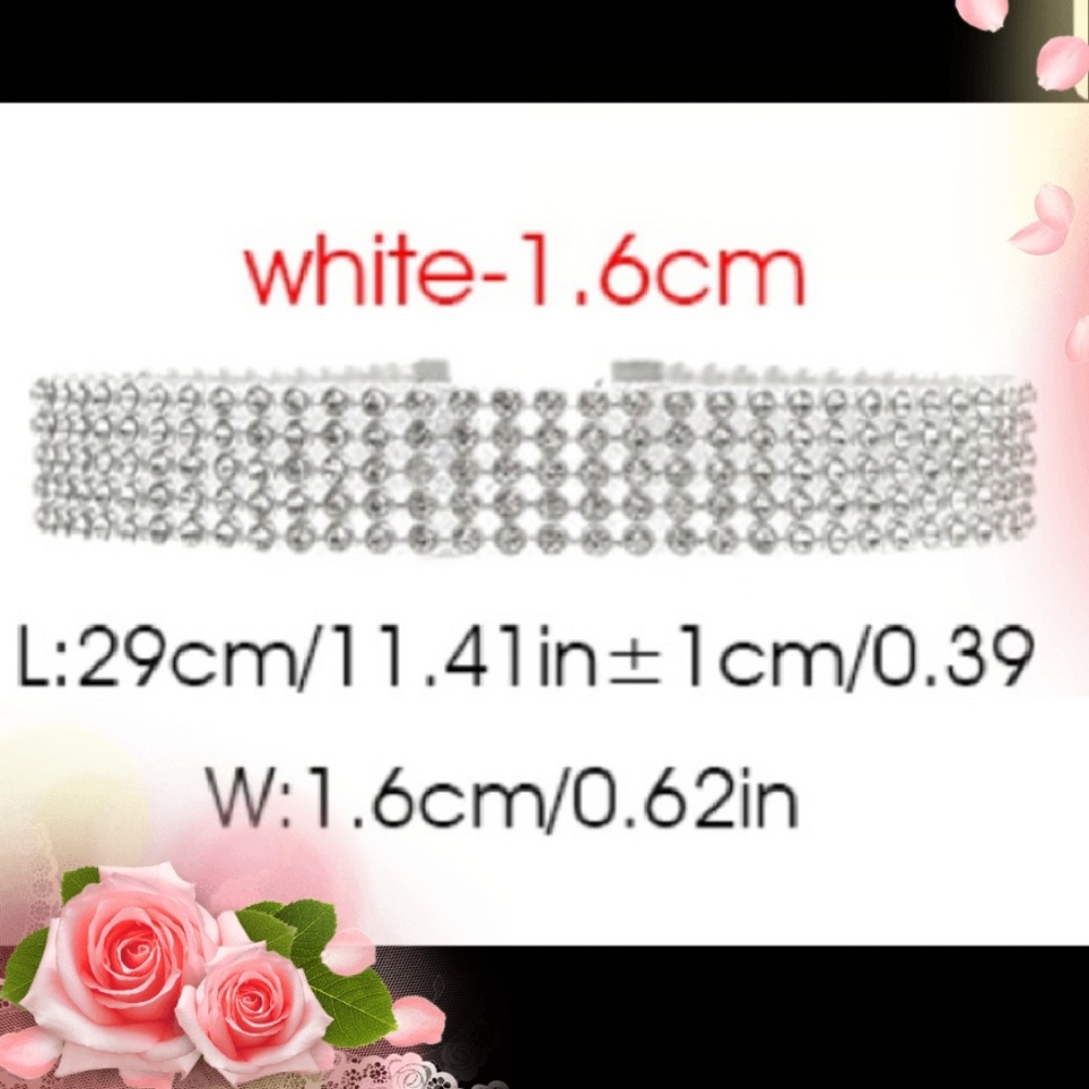 Women's Rhinestone Crystal Choker Necklace - NWT - Picture 9 of 9